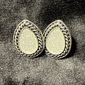 Fashionable Silvery Sparkling Earrings